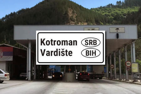 Grenzübergang Kotroman - Vardište / Serbien - Bosnien und Herzegowina